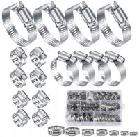 Набор стальных зажимных / червячных стяжек MIX (60 шт.)