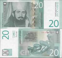 Jugosławia 2000 - 20 Dinara - Pick 154 UNC