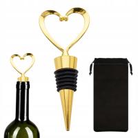 Korek Zatyczka do butelki - SERDUSZKO na prezent złoty