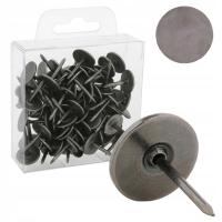 Pinezki Guziki Tapicerskie 16 mm Ozdobne Płaskie Tytanowe Opakowanie 30 szt