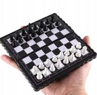 шахматы и магнитные шашки 2в1 мини маленький