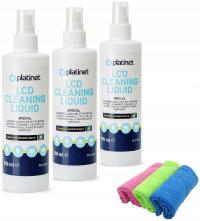 3× PŁYN DO CZYSZCZENIA EKRANÓW MONITORÓW TV LCD OLED 250ml + MIKROFIBRA