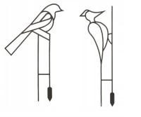 Опорные стойки для вьющихся растений, цветов, ламелей, набор из 2 предметов, 42-45 см