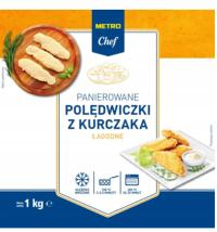 METRO Chef Panierowane polędwiczki z kurczaka łagodne mrożone 1 kg