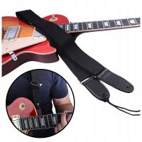 PASEK DO GITARY UNIWERSALNY PAS GITAROWY SOLIDNY REGULOWANY 74-140CM CZARNY