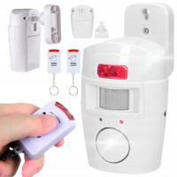 Alarm bezprzewodowy CZUJNIK RUCHU sygnalizator na baterie do garażu domu x2