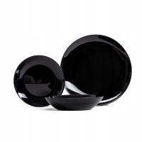 Serwis zestaw obiadowy CAPRI połyskujący czarny 18 el. dla 6 osób HOMLA