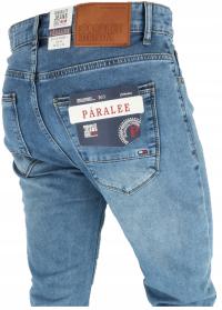 JEANSY MĘSKIE PROSTE NIEBIESKIE PA002 SPODNIE KLASYCZNE L34 W39