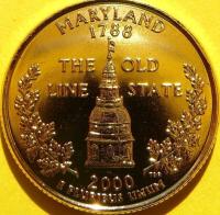 QUARTER DOLAR USA 2000 P MARYLAND STARY STAN LINIOWY