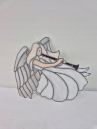 Anioł witraż Tiffany z trąbą