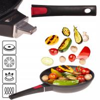 PATELNIA MARMUROWA SOLIDNA GRUBA ODPINANA RĄCZKA GAZ INDUKCJA KAMILLE