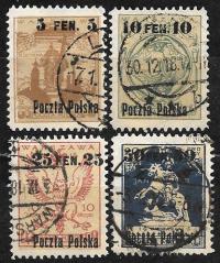 &$1918 Fi 2-5 kas. PRZEDRUK NA ZNACZKACH POCZTY MIEJSKIEJ WARSZAWA / PMW