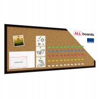 Tablica korkowa 100x40 cm rama drewniana lakierowana CZARNA + GRATIS