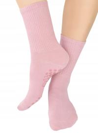 SKARPETKI SKARPETY DZIEWCZĘCE ABS BAWEŁNA NIEUCISKAJĄCE róż 35/38 V009E