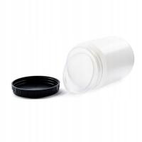 Pojemnik HDPE z pokrywką i nakrętką 250 ml szeroka szyjka dop. do żywności