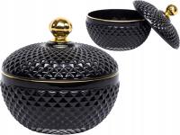 Стеклянная сахарница, декоративная коробка для ювелирных изделий 11x12 см, черное золото злотый