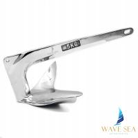 Якорь Брюс кислотостойкий 5 кг AISI 316 A4 плуг грузило для лодки яхты