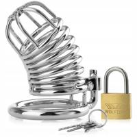 МУЖСКОЙ ПОЯС ВЕРНОСТИ СТАЛЬНАЯ КЛЕТКА ДЛЯ ПЕНИСА С ЗАМКОМ ДЛЯ КЛЮЧЕЙ BDSM