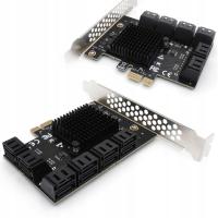 Karta adapter PCIe 1X na 12x SATA 3.0 Serial ATA