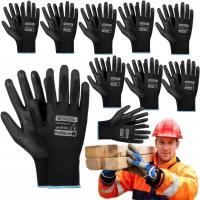 10x рабочие перчатки прочные PoliBlack 9