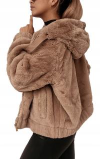 КУРТКА ПЛЮШЕВЫЙ МИШКА МЕХ С КАПЮШОНОМ ТОЛСТОВКА БОМБЕР КАПЮШОН ОВЧИНЫ МЕХ ЛЮКС