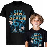 KOSZULKA T-SHRIT DZIECIĘCA CZARNA 67 SIX SEVEN PREZENT MIKOŁAJ ŚWIĘTA