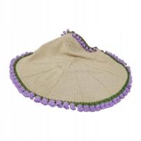 Koc w kwiaty Zestaw do szydełkowania do bukietu Ręcznie dziewiarski Khaki Biały Fioletowy