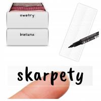 ETYKIETY naklejki transparentne przeźroczyste do organizacji 40 szt 5x1,2
