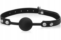 КОЖАНЫЙ РЕГУЛИРУЕМЫЙ КЛЯП С СИЛИКОНОВЫМ МЯЧОМ ДЛЯ РТА BDSM СУПЕР КАЧЕСТВО