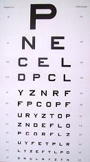 Tablica okulistyczna literka P do dali Snellen