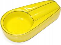 POPIELNICZKA DO CYGAR CERAMICZNA ŻÓŁTA RETRO FILCOWE DNO OKRĄGŁA