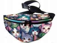 Nerka w KOTKI kolorowe SWEET CATS Saszetka do pasa DLA DZIEWCZYNKI