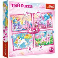 PUZZLE 4 W 1 JEDNOROŻCE I MAGIA 4 układanki dla dzieci +4 lata
