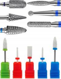 Zestaw 11 Frezów do Paznokci – Ceramiczne, Diamentowe, Karbidowe do Żelu