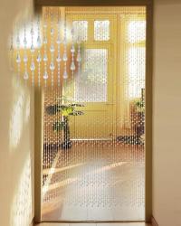 Ezcasch Przezroczysta dekoracyjna zasłona drzwiowa z koralików 90x200 cm