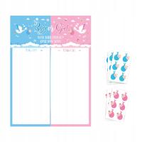 Гендерное откровение плакат классический мальчик или девочка голосование игра веселье Baby Showers Белый