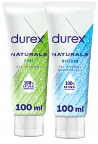 Zestaw DUREX Naturals Pure 100 ml i Hyaluro 100 ml Naturalny żel intymny