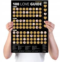 100 x KAMASUTRA ZDRAPKA - POZYCJE MIŁOŚĆ PLAKAT DLA PAR - 100 LOVE GUIDE