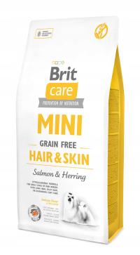 BRIT CARE DOG MINI GRAIN-FREE HAIR&SKIN 7 kg + GRATIS
