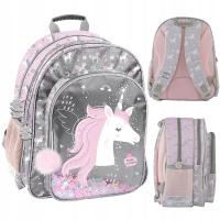 Plecak szkolny tornister 1-3 klasa Paso Jednorożec dla dziewczynki