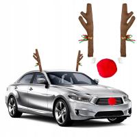 DEKORACJA Ozdoba na Samochód Auto ROGI RENIFERA I NOS Rudolf Święta