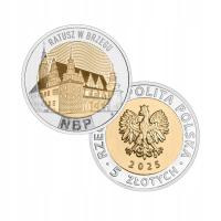 5 zł 2025 UNC - Ratusz w Brzegu - Odkryj Polskę