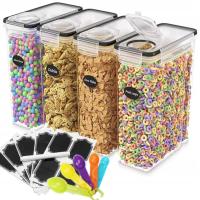 Контейнеры 4PCS X 4L для пищевых продуктов запираемые пластиковые для хлопьев лапши