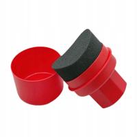 Uniwersalny pędzel do aplikacji Auto Wheel Detailing Brush, zakrzywiona twarda gąbka, czerwony