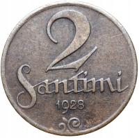 + Łotwa - moneta - 2 Santimi Santimy 1928 - STAN !