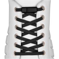 Эластичные шнурки для обуви без завязывания черные магнитные застежки 100 см