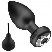 WIBRUJĄCY KOREK ANALNY WIBRATOR ANALNY + SOLIDNA GRUSZKA DO LEWATYWY ANAL