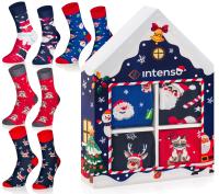 Intenso Skarpetki Święta Domki 4PAK niebieski