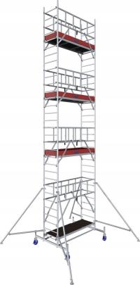 ALUMINIOWE RUSZTOWANIE PRZEJEZDNE WIEŻOWE 9,3m Z KOŁAMI 940162P KRAUSE