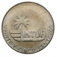 ТУРИСТИЧЕСКАЯ КУБА 25 CENTAVOS 1981 ЦВЕТОК БЕЖЕВЫЙ '25'